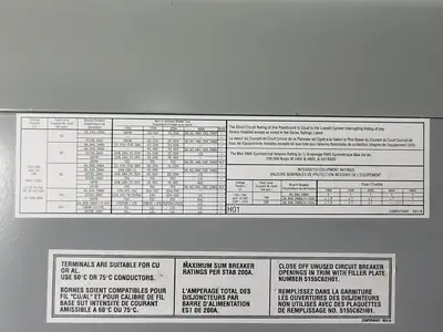 30 Amp Panelboard Interior 120/208 Volts, Pow-R-Line 1A