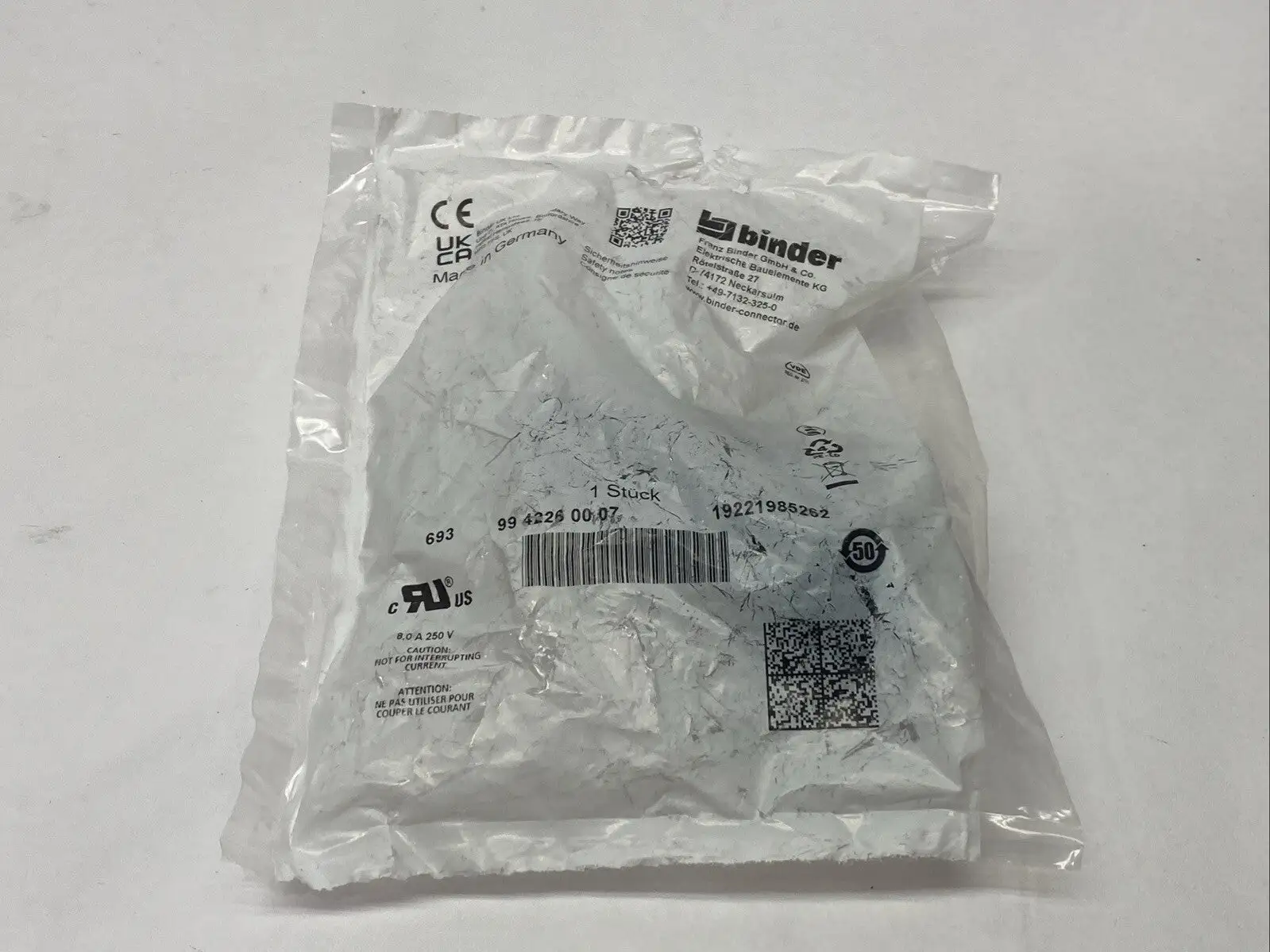 99 4226 00 07 | Binder  RD24 Female Cable Connector 6+PE - New