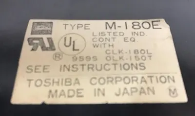Used TOSHIBA C-180E PLC Contactors Michigan US | Ideal Machinery #1299925