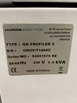 Used HORIBA RF GLOW DISCHARGE OPTICAL EMISSIONS SPECTROMETER (RF GD-OES) Miscellaneous MRO | Maverick Industrial Sales #1121886