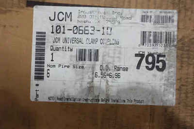 2 PALLETS OF JCM UNIVERSAL CLAMP COUPLINGS, ASSORTED SIZES