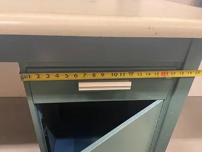 WORKBENCH WITH STORAGE AND LIGHT 96'' x34'' x61''h