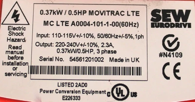 USED SEW EURODRIVE MC LTE A0004-101-1-00