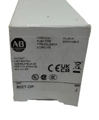 ALLEN BRADLEY 802T-DP LIMIT SWITCH W/LEVER SER. J 802TDP NEW,SURPLUS