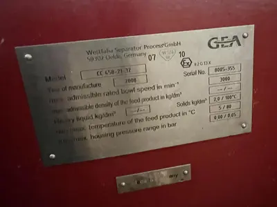 USED 2008 GEA WESTFALIA CC 458-21-32