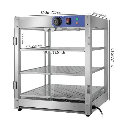 Hot food warmer - 20" x 20" x 24" high - pizza - pastry - hot food items - SEE VIDEO