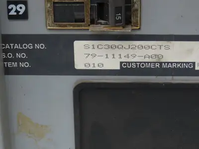 Siemens S1C30QJ200CTS Load Center Panel Board 250A 208Y/120V 3Ph 4W Main Breaker