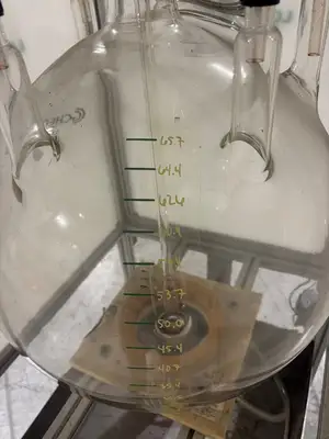 USED CHEMGLASS 72 LITER REACTOR FLASK