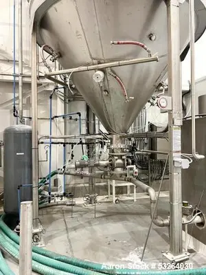 Used Bulk Salt Receiving System – 304 SS Silo, 45,000 lb Capacity, Dehumidifier, Blower, Rotary Valves – Year 2020