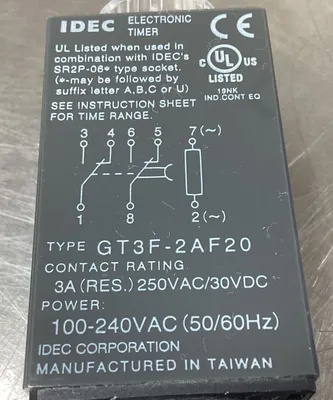 IDEC GT3F-2AF20 Electronic Timer 100-240VAC 5D-15
