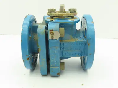 Flowserve AKH3 Atomac 1" Flanged Chemical Ball Valve 2Pc PFA Teflon Lined 87 PSI