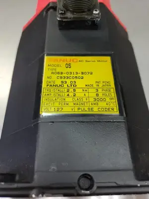USED FANUC A06B-0313-B072 Model OS Servo Motor, 3000RPM, 127V