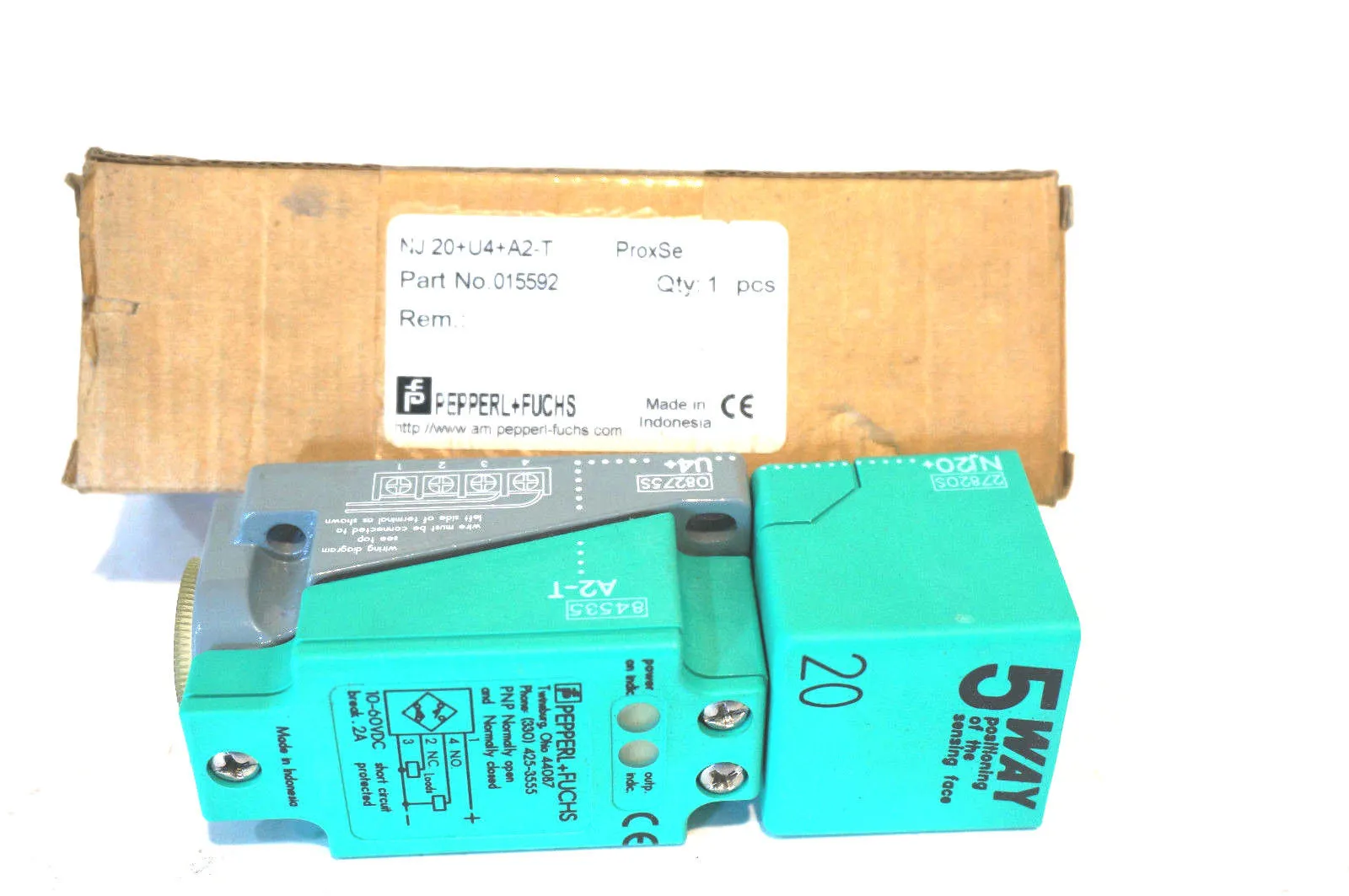 NEW PEPPERL & FUCHS NJ-20-U4-A2-T INDUCTIVE SENSOR NJ20U4A2T