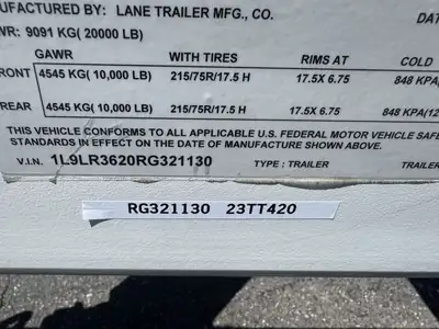 Used 2023 LANE LRS-0320 Misc Trailers California US | Commerce Truck Equipment Sales #1548757