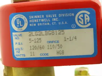 Lancer 2LG2LBG8125 2-Way Skinner Solenoid Valve 1-1/2" NPT N.O. 5-125psi 120v