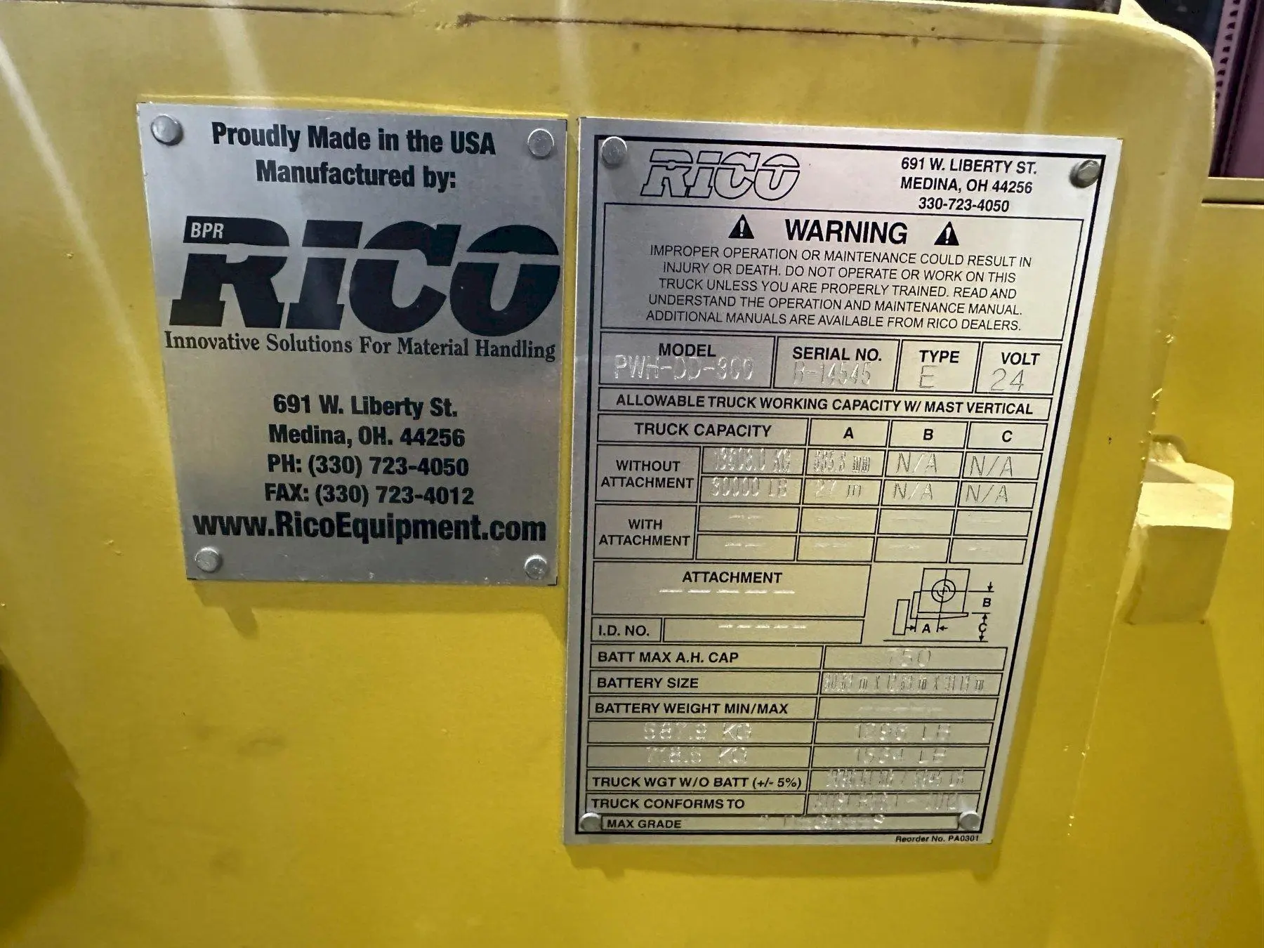 USED RICO PWH-DD-300