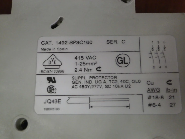 Used Allen-Bradley 1492-SP3C160 Relays & Switches Arizona US | ASSET CONVERSION SPECIALISTS, INC. #307733
