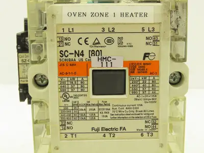 Fuji Electric SC-N4 (80) Contactor Motor Starter 60Hp 80A 600V Coil 24VDC