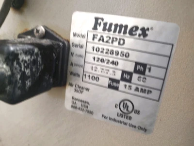 FUMEX FA2PD FUME EXTRACTOR