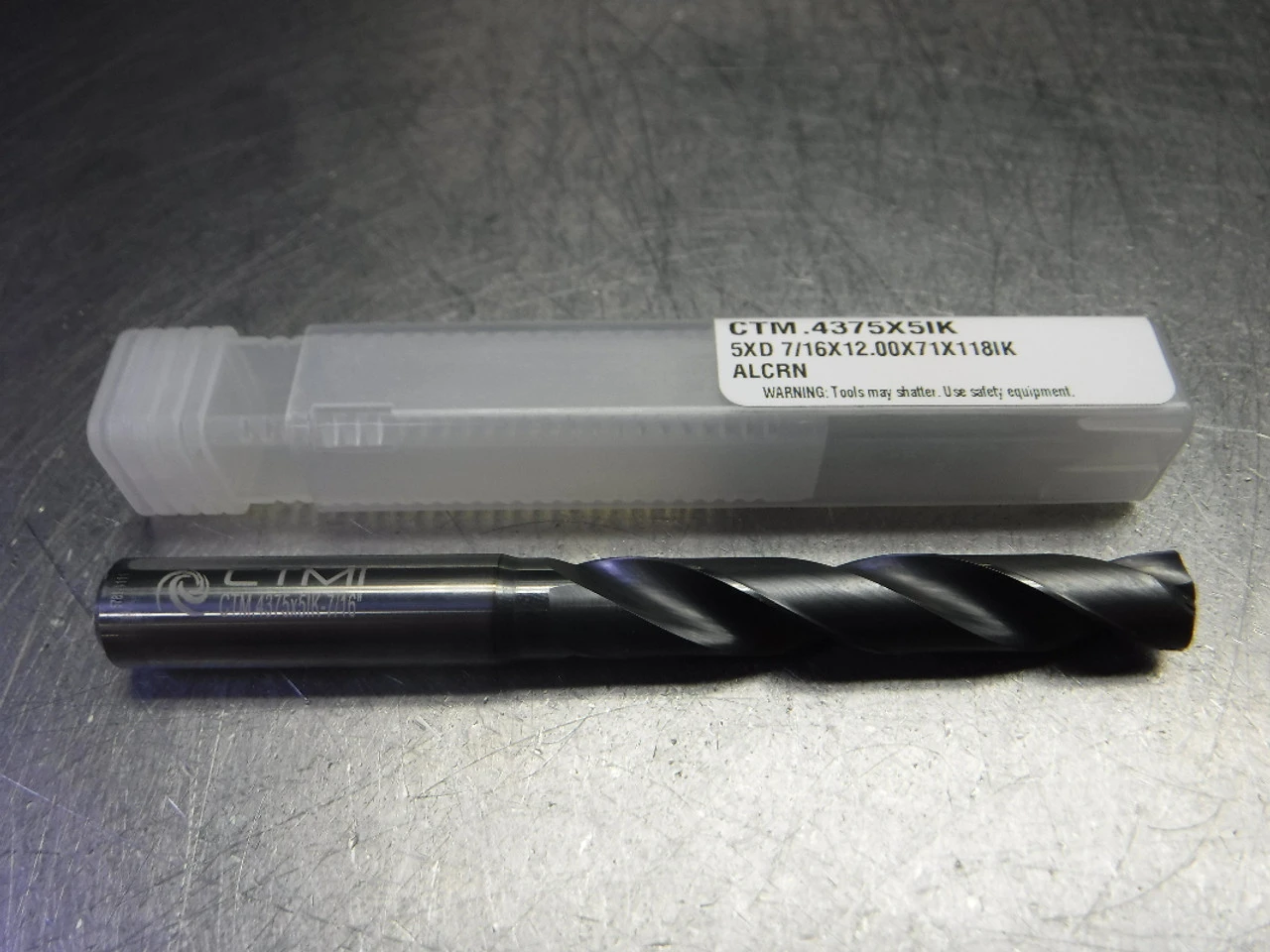 CTMI 7/16" Coolant Thru Carbide Drill 5xd 7/16x12.00x71x118IK ALCRN (LOC2106A)