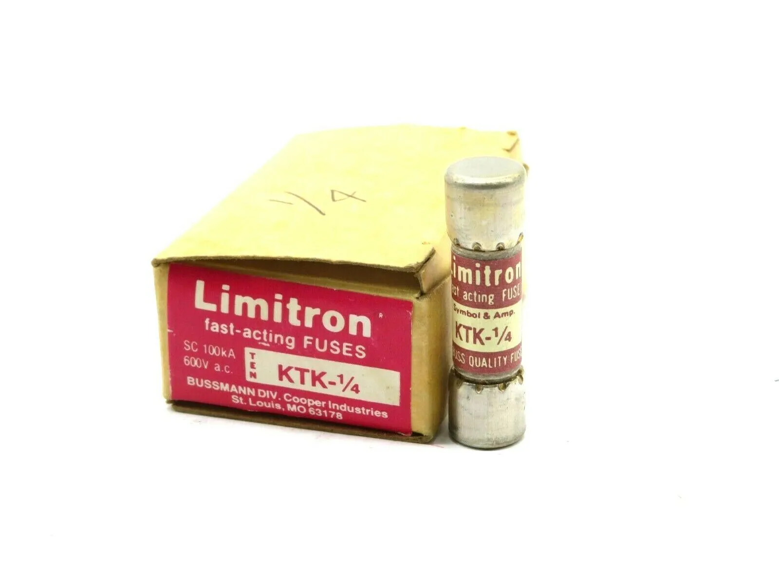 10 NEW BUSSMANN LIMITRON KTK-1/4 FUSES KTK14