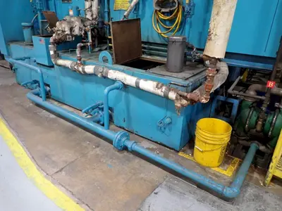 24" x 24" RANSOHOFF 3-STAGE STEEL MESH CONVEYOR PASS THROUGH PARTS WASHER: YOBRO #24301