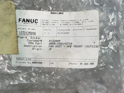 Used 2023 FANUC A05B2502C310 Electronic Component Fans Ohio US | HGR 24 #1084907