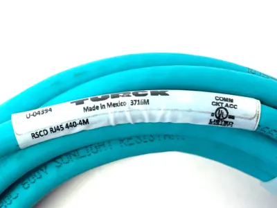 Used Turck Double Ended Ethernet Cordset RJ45 to M12 M/M U-04394 PLC Ethernet Equipment Michigan US | Maverick Industrial Sales #1402523