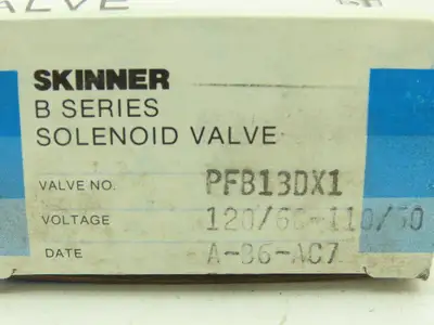 Honeywell Skinner PFB13DX1 Solenoid Valve PFB Type NO 120V 75 PSI 1/8" NPT