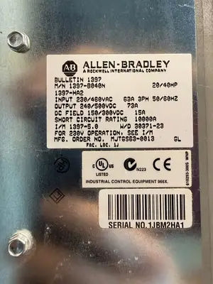 Allen Bradley Bulletin 1397 1397-B040N 1397-HA2 20/40HP (12.4.7)