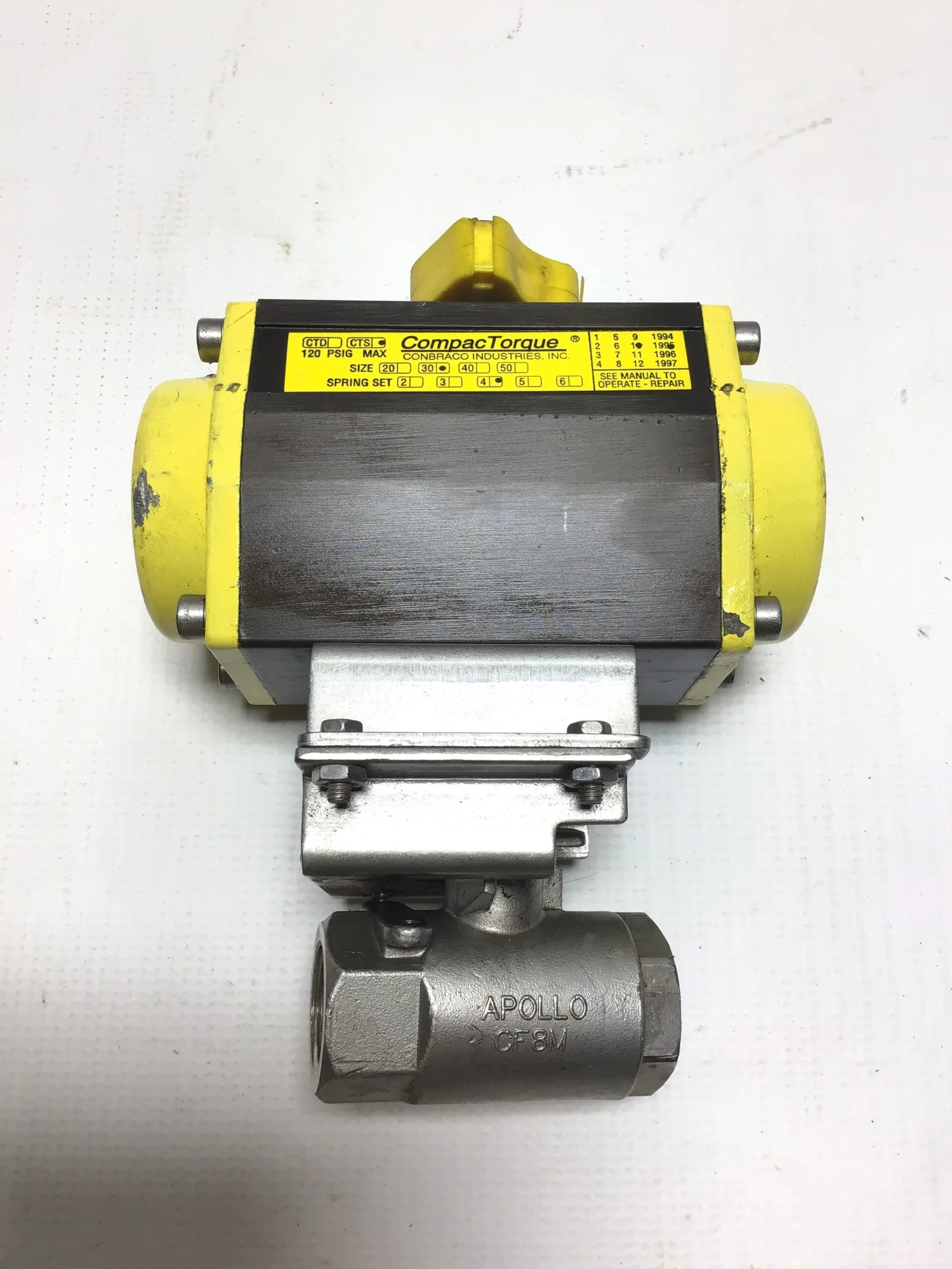 Conbraco Industries Size 30 Inc CTD CTS Compac Torque Pneumatic Air Actuator 120PSIG