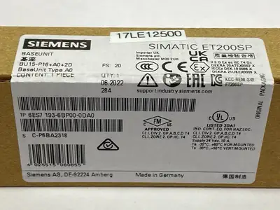 NEW SIEMENS SIMATIC ET200SP BASE UNIT BU15-P16+A0+2D