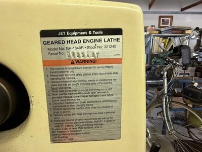 USED JET GH-1640R GEAR HEAD ENGINE LATHE