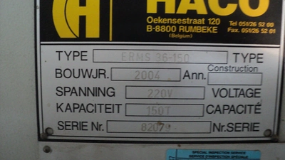 2004 HACO ERMS 36150 Press Brakes | 520 Machinery Sales LLC (4)