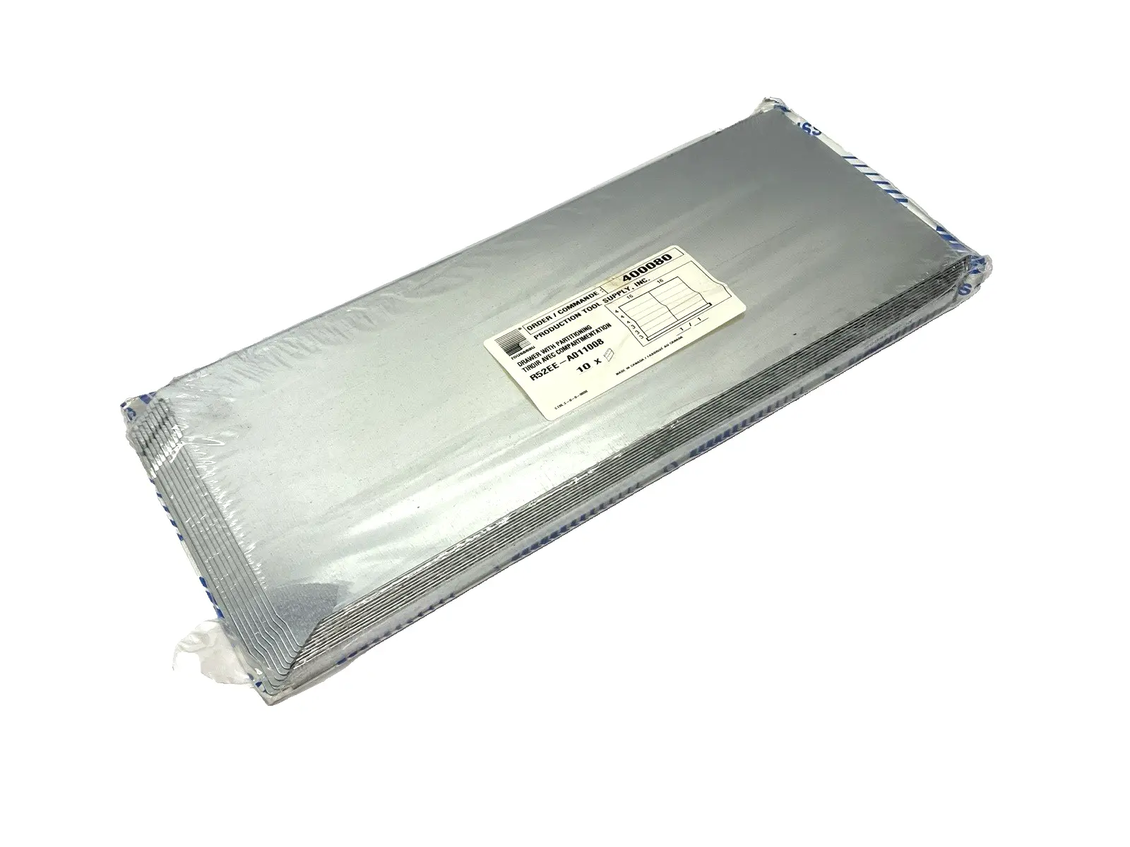 NEW ROUSSEAU METAL DRAWER WITH PARTITIONING PKG OF 10