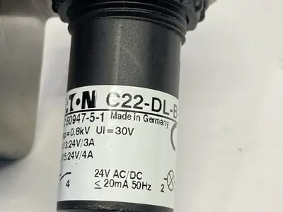 Used EATON COMPACT 22.5MM PUSHBUTTON BLUE MALE M12 4-PIN Relays & Switches | Maverick Industrial Sales #1100369