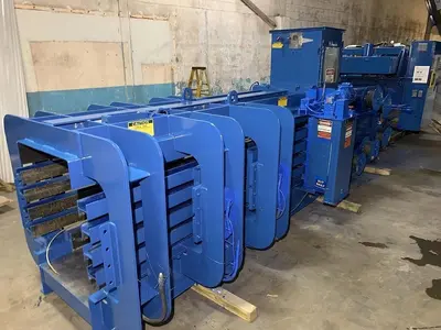 BALEMASTER HORITZONTAL AUTO TIE BALER 44100GL-10 TWIN 50 HP MOTORS 10" CYLINDER