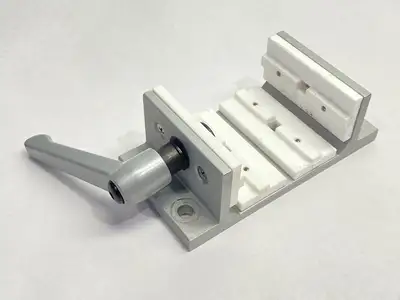 USED 80/20 DOUBLE FLANGE SHORT HIGH-CYCLE LINEAR BEARING 4-SLOT W/ 6800 BRAK