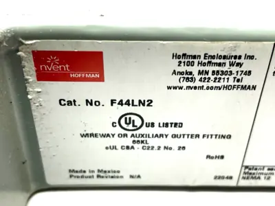 F44LN2 | Hoffman  Nipple Lay-in Hinged-Cover 4 x4 x 2 Gray LOT OF 2 - Used