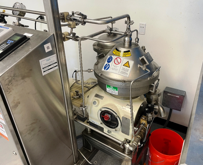 Westfalia SC 4-06-076 hydro-hermetic clarifier skid, 316L SS.