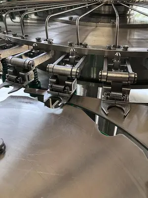USED 2017 ZHANG J IAGANG, BEIJING CHINA TRI-BLOCK 40 VALVE BOTTLE RINSER, FILLER, CAPPER