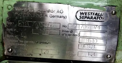 (3) Westfalia OSA 7-02-066 oil purifiers, SS.