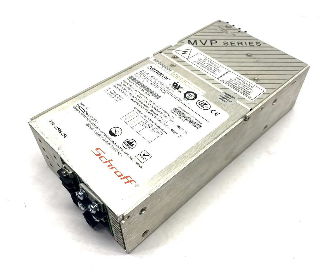 11098-295,MP4-2F-4LL-00,73-540-6044,4-086-03-0262 | Artesyn MP4-2F-4LL-00 MVP AC/DC Converter 240VAC 5.2V 60A 12V 10A 12V 4A 600W - Used