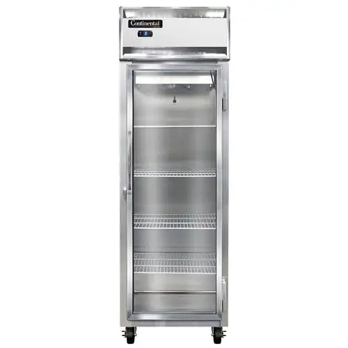 Continental 1FSNSSGD 26" One Section Reach In Freezer, (1) Right Hinge Glass Door, 115v
