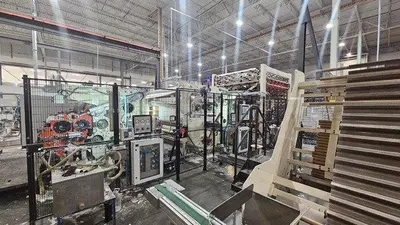 108" WIDE UNIVERSAL TISSUE TECHNOLOGY BRT/KRT REWINDING LINE W/4 LANE LOG SAW