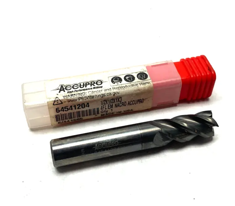 New | in-Stock ACCUPRO SQUARE END MILL: 1/2" DIA, 1" LOC, 4 FLUTE, SOLID CARBIDE Carbide Endmills | Maverick Industrial Sales #1105784