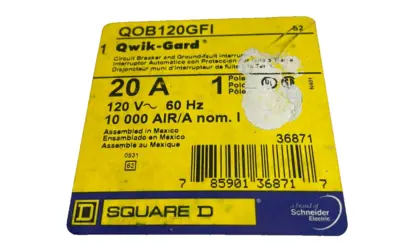 NEW SQUARE D QOB120GFI CIRCUIT BREAKER 20AMP