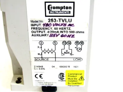 USED PALADIN CROMPTON INSTRUMENTS 253-TVLU TRANSDUCER 253-TVLU-SEHG-C6DF 253TVLU