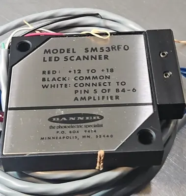 BANNER SM53RF0 LED Scanner Sensor Fiber Optic . Loc5D19