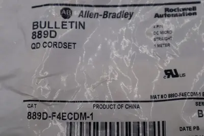 NEW ALLEN BRADLEY 889DF4ECDM1 DC MICRO CABLE FEMALE STRAIGHT 4 PINS STOCK L-141A